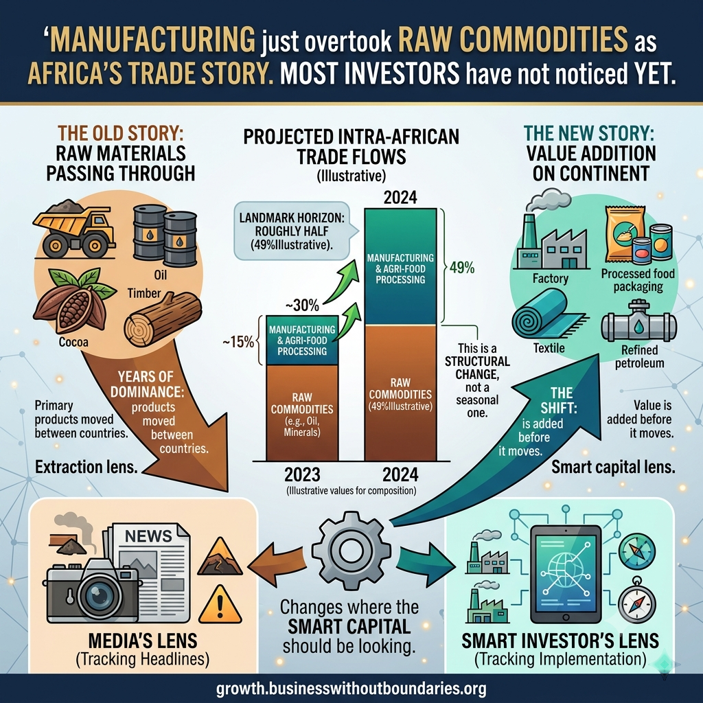 Manufacturing just overtook raw commodities as Africa's trade story. Most investors have not noticed yet.
